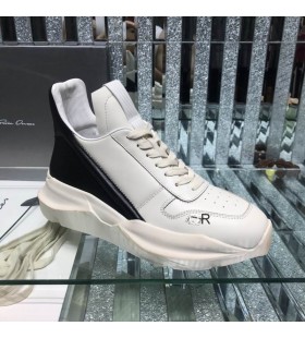 Tenisice Rick Owens Ss25 Hollywood Geth Runner Od Mlije&Auml;no-crna prave tele&Auml;&Dagger;e ko&Aring;&frac34;e