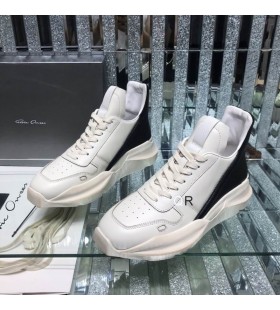 Tenisice Rick Owens Ss25 Hollywood Geth Runner Od Mlije&Auml;no-crna prave tele&Auml;&Dagger;e ko&Aring;&frac34;e