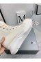 Rick Owens Drkshdw SS25 Hollywood Abstrakt Sneakers I Pergament/Mjölk/Milk bomullscanvas