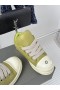 Rick Owens SS25 Hollywood Runway Jumbo Lace Puffer Low Sneakers In Green/Milk/Milk Metallic Peached Lambkin