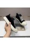 Rick Owens Ponyhair Låga Sneakers I Svart/Mjölk