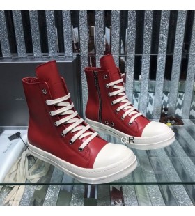 Rick Owens Fw25 Concordians Sneakers I Army Grön Full Grain Ko Läder