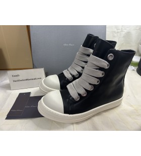 Rick Owens Porterville Jumbo Laced High-top Padded Sneakers Black
