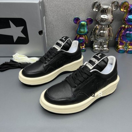 Drkshdw Rick Owens Turbowpn OX X Zapatillas Converse En color Negro de Cuero de Grano Completo