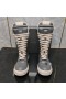 Rick Owens Alto-Top De Cuero Biker Botas En Gris
