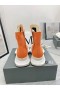 Drkshdw Rick Owens SS25 Hollywood Resumen Zapatillas de deporte En Naranja/la Leche/Leche de Lona de Algodón