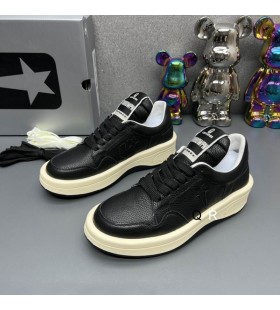 Drkshdw Rick Owens Turbowpn OX X Zapatillas Converse En color Negro de Cuero de Grano Completo