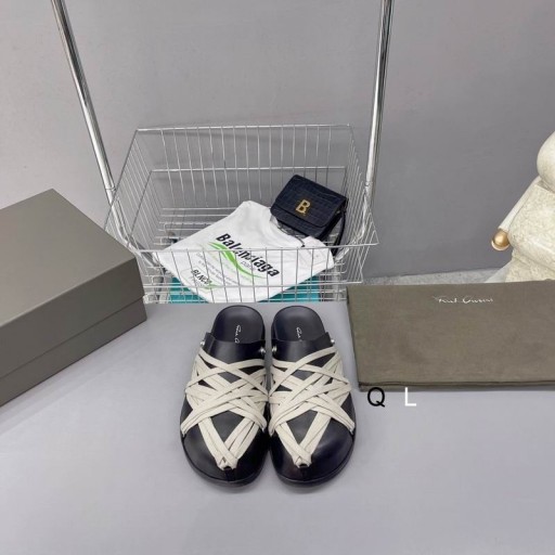 ريك أوينز Ss25 هوليوود Megalaced بغل الجرانولا في الأسود غسل العجل