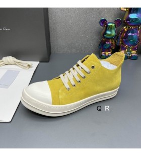 ريك أوينز FW25 Concordians حذاء باللون الأصفر/الحليب/القطيفة من جلد الغزال