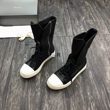 Rick Owens Fogachine Pánské Vysoké Top Tenisky V Černé/Bílé