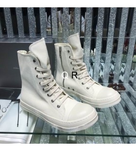 Rick Owens Drkshdw SS25 Hollywood Tenisky s Mlékem/Mléko/Mléka Bavlněné Plátno