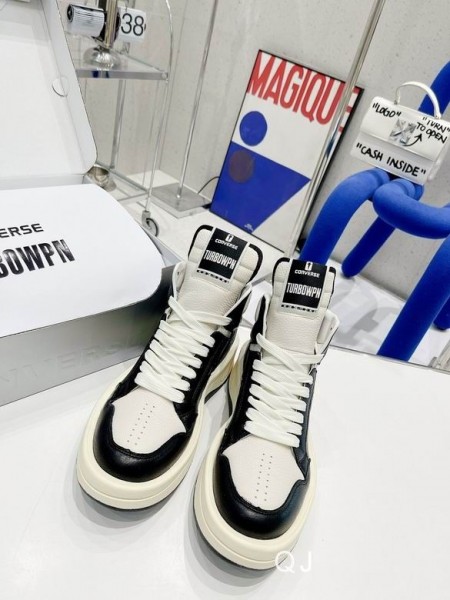 Rick Owens X Converse Drkshdw Turbowpn Sneakers I Sort Med Naturlige Okselæder
