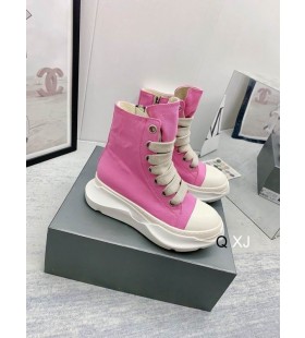 Rick Owens Drkshdw SS25 Hollywood Jumbo Sn&Atilde;&cedil;reb&Atilde;&yen;nd Abstrakte Sneakers I Pink/M&Atilde;&brvbar;lk/M&Atilde;&brvbar;lk Bomuld L&Atilde;&brvbar;rred