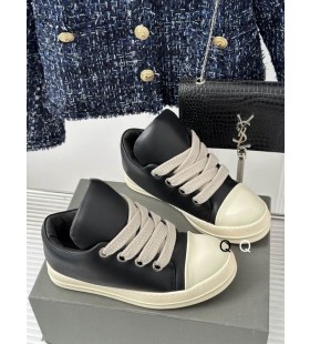 Rick Owens SS25 Hollywood Bane Jumbo Blonder Puffer Lave Sneakers I Sort/M&Atilde;&brvbar;lk/M&Atilde;&brvbar;lk Metallisk Peached Lambkin