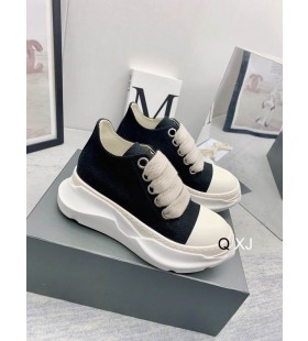 Rick Owens Drkshdw SS25 Hollywood Jumbo Sn&Atilde;&cedil;reb&Atilde;&yen;nd Abstrakte Lave Sneakers I Sort/M&Atilde;&brvbar;lk/Overdyed Denim