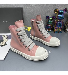 Rick Owens Ramones Jumbo Sn&Atilde;&cedil;reb&Atilde;&yen;nd Sneakers I Pink/M&Atilde;&brvbar;lk Mousse L&Atilde;&brvbar;der