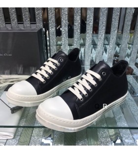 Rick Owens FW25 Concordians Sneakers I Sort/Mælk/Mælk fuldnarvet okselæder