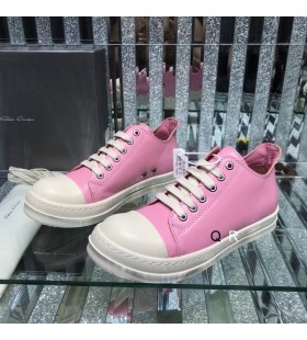 Rick Owens FW25 Concordians Sneakers I Pink/Mælk/Mælk fuldnarvet okselæder