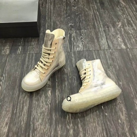Rick Owens Biege Transparante Lederen Sneakers