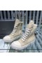 Rick Owens Drkshdw SS25 Hollywood Sneakers In Perkament/Melk/Melk Katoen Canvas