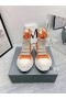 Rick Owens Drkshdw SS25 Hollywood Jumbo Veters Abstracte Sneakers In Orange/Melk/Melk Katoen Canvas