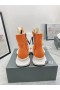 Rick Owens Drkshdw SS25 Hollywood Jumbo Veters Abstracte Sneakers In Orange/Melk/Melk Katoen Canvas