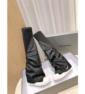 Rick Owens Tasku Housut Yli Polven Saappaat Musta