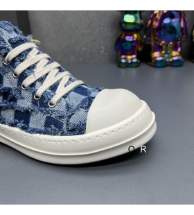 Rick Owens Drkshdw Checkerboard Alhainen Lenkkarit Tummansininen/Overdyed Denim