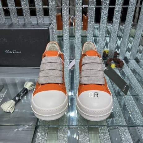 Rick Owens Jumbo Dentelle Faible Baskets Orange/Lait