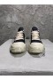 Rick Owens Drkshdw SS25 Hollywood Résumé Faible des chaussures De sport Noir/Lait/Lait en jean Overdyed Et Transparent Semelle extérieure en Caoutchouc