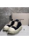 Rick Owens Drkshdw SS25 Hollywood Résumé Faible des chaussures De sport Noir/Lait/Lait en jean Overdyed Et Transparent Semelle extérieure en Caoutchouc
