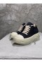 Rick Owens Drkshdw SS25 Hollywood Résumé Faible des chaussures De sport Noir/Lait/Lait en jean Overdyed Et Transparent Semelle extérieure en Caoutchouc