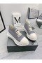 Rick Owens Drkshdw SS25 Hollywood Résumé Baskets Basses En Gris/Lait/jean Overdyed