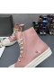 Rick Owens Ramones Chaussures De Sport Rose/Lait De La Mousse De Cuir