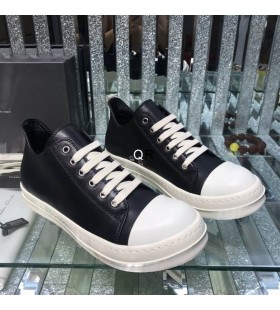 Rick Owens Faible Des Chaussures De Sport Noir/Lait/Lait/Mousse De Cuir