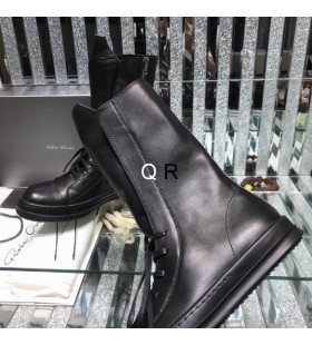 Rick Owens Chevalier Bottes En Noir/Peached En Cuir D'Agneau