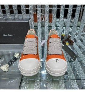 Rick Owens Jumbo Dentelle Faible Baskets Orange/Lait