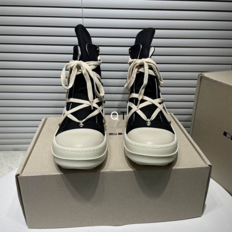 Rick Owens Drkshdw Ss25 Hollywood Hexa Schleicht In Schwarz/Weiß 13 oz Denim Overdyed