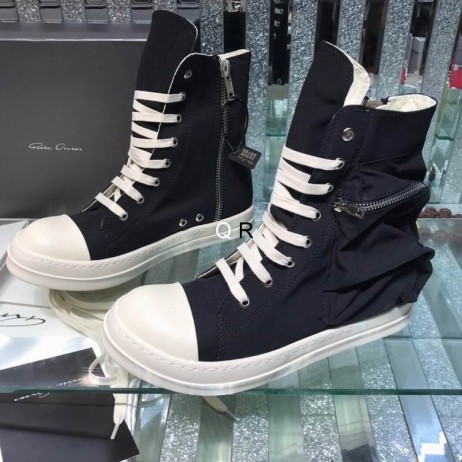 Rick Owens Drkshdw Black High-Top-Sneakers Mit Taschen