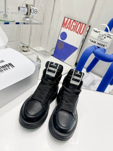 Rick Owens X Converse Drkshdw Turbowpn Sneakers In Schwarz Kuh Leder