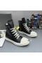 Rick Owens Ramones Python Leder-Sneakers In Schwarz/Milch