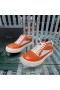 Rick Owens SS25 Hollywood-Sneaker In Orange/Milch/Milch-Full-Grain-Kalbsleder Und Velour Wildleder