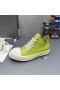 Rick Owens FW25 Concordians Sneakers In Gras-Grün/Milch/Milch-Full-Grain Kuh Leder