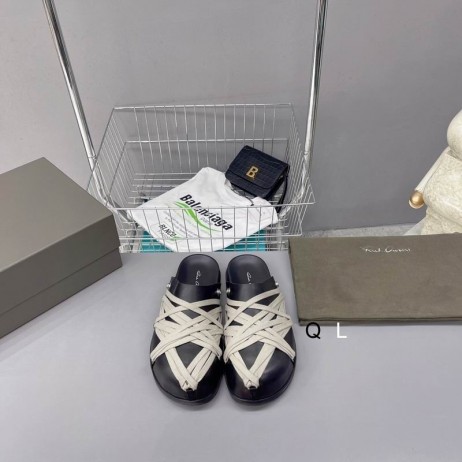 Rick Owens Ss25 Hollywood Megalaced Μουλάρι Granola Σε Μαύρο Πλυμένο Μόσχος