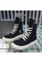 Rick Owens Drkshdw SS25 Hollywood Αθλητικά παπούτσια Σε Μαύρο/Γάλα/Γάλα Βαμβακιού Καμβά