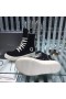 Rick Owens Drkshdw SS25 Hollywood Αθλητικά παπούτσια Σε Μαύρο/Γάλα/Γάλα Βαμβακιού Καμβά