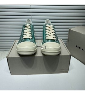 Rick Owens SS25 Hollywood Χαμηλά Αθλητικά παπούτσια Σε Πράσινο/το Γάλα/Γάλα Πλήρης Σιτηρών Δέρμα Μοσχαριού
