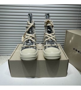 Rick Owens Drkshdw Ss25 Hollywood Hexa Γλιστρά Στο Ασήμι/το Λευκό 13oz Overdyed Τζιν