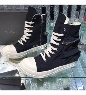 Rick Owens Drkshdw Μαύρος Υψηλός-Τοπ Πάνινα Παπούτσια Με Τσέπες