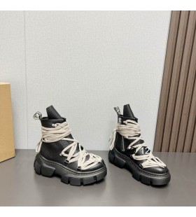 Rick Owens X Dr. Martens 1460 DMXL Megalace Μπότες Σε Μαύρο Δέρμα Αγελάδων